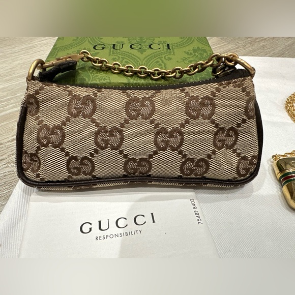 Tom Ford x Gucci Brown 'GG' Horsebit Micro Mini Chain Bag - Picture 8 of 16